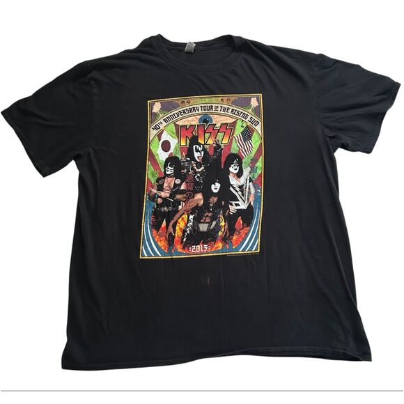 KISS 40th Anniversary Tour of the Rising Sun 2015 Japan Band T-Shirt Large - Picture 1 of 6
